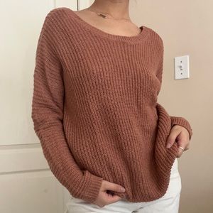 Open back knitted sweater